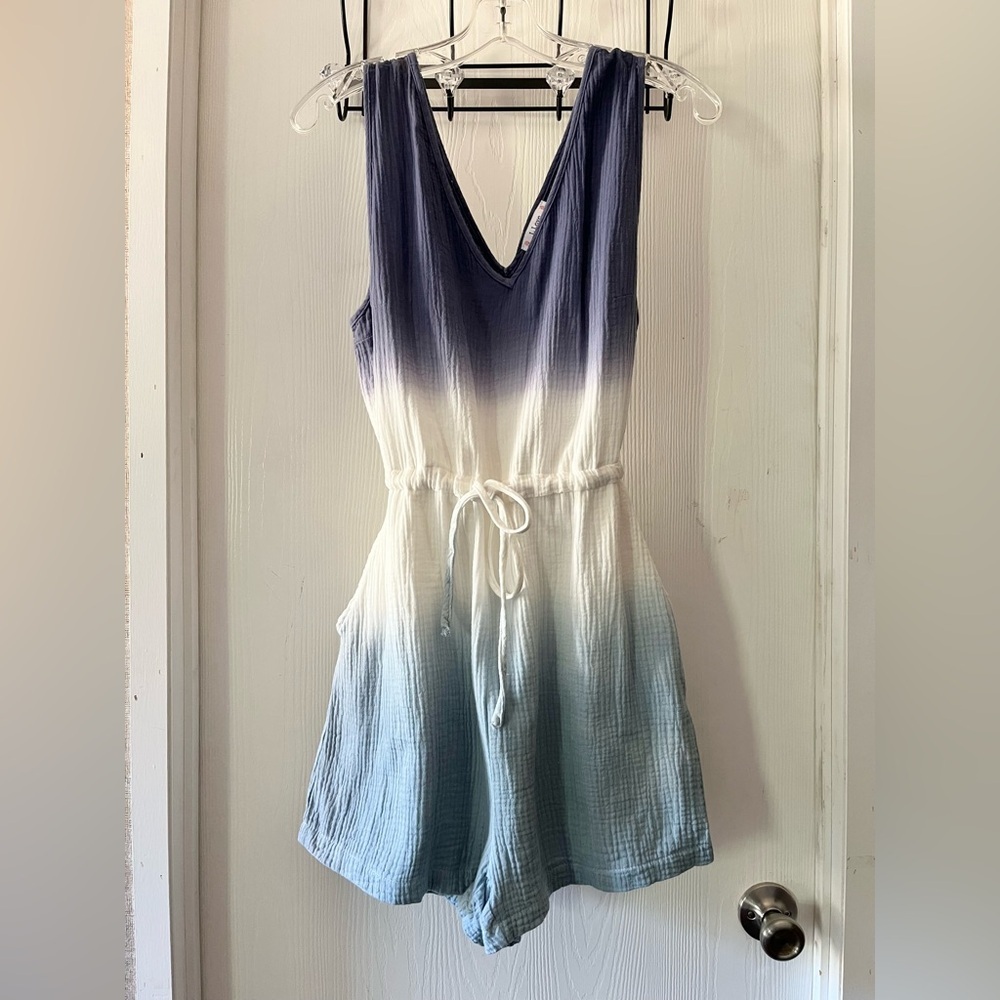 L Love Blue Ombré Textured Romper